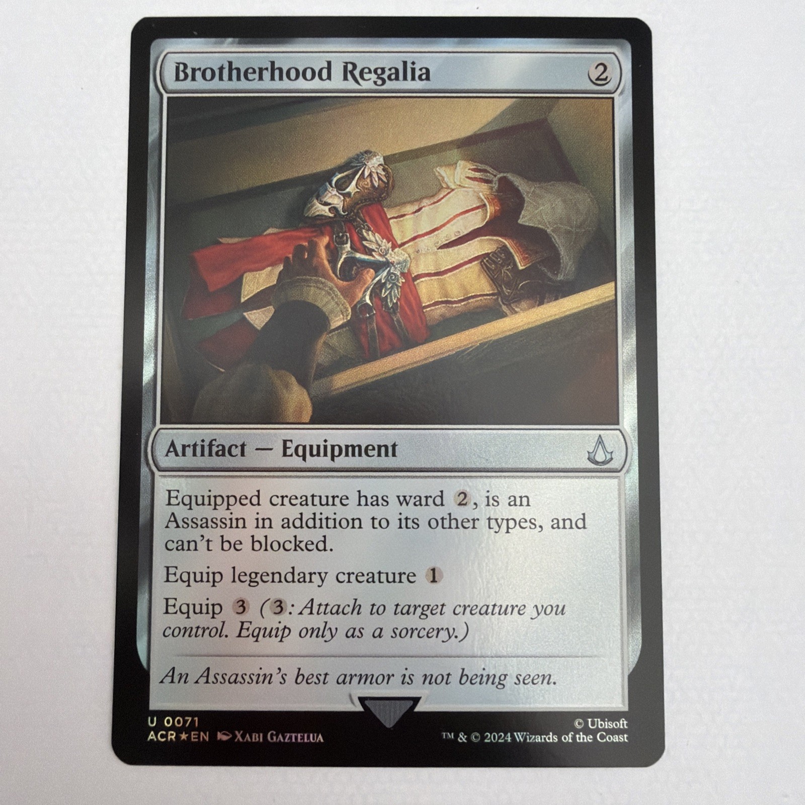 1x FOIL BROTHERHOOD REGALIA - Assassin's Creed - MTG - Magic the Gathering 1x FOIL BROTHERHOOD REGALIA - Assassin's Creed - MTG - Magic the Gathering