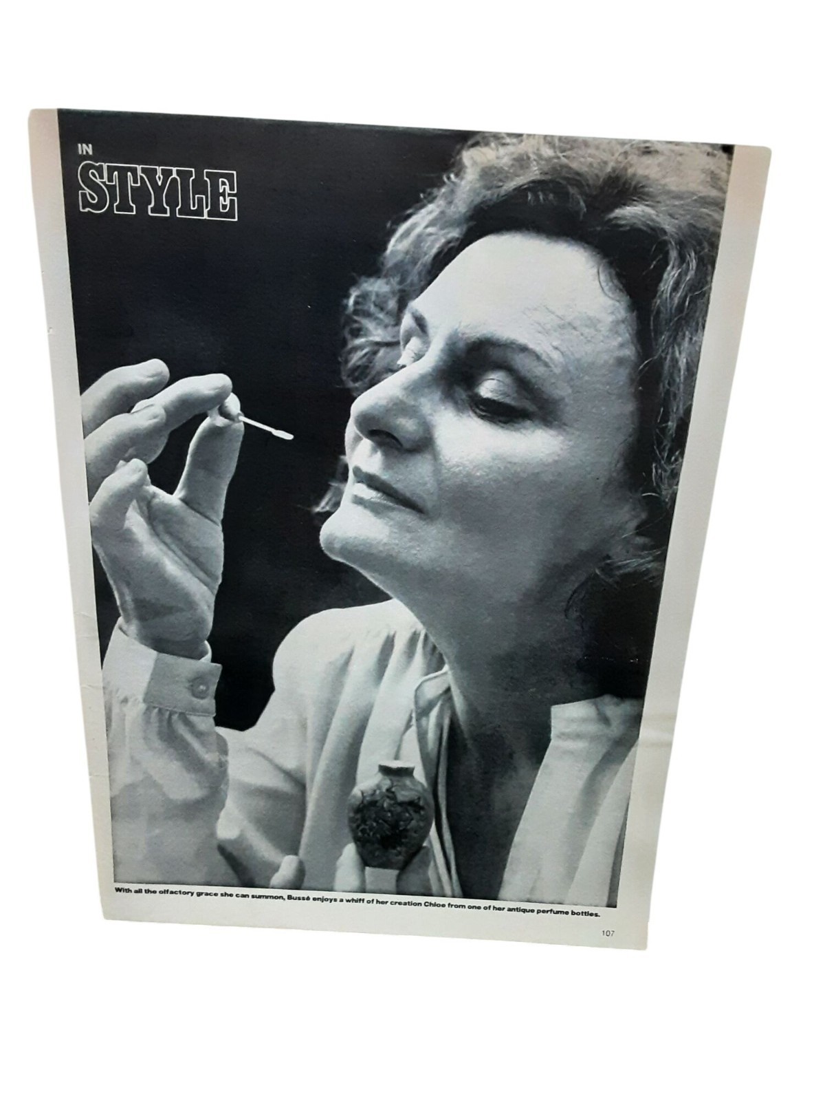 Vintage Busse Chloe Perfume Photo Page Magazine Cut Style Black White Vintage Busse Chloe Perfume Photo Page Magazine Cut Style Black White