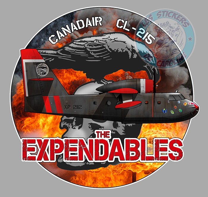 STICKER CANADAIR CL-215 THE EXPENDABLES STALLONE FILM USA STATHAM CD110 STICKER CANADAIR CL-215 THE EXPENDABLES STALLONE FILM USA STATHAM CD110