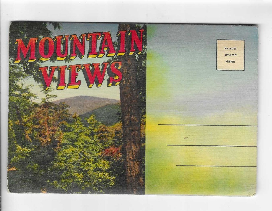 VINTAGE-POSTCARD FOLDER-MOUNTAIN VIEWS