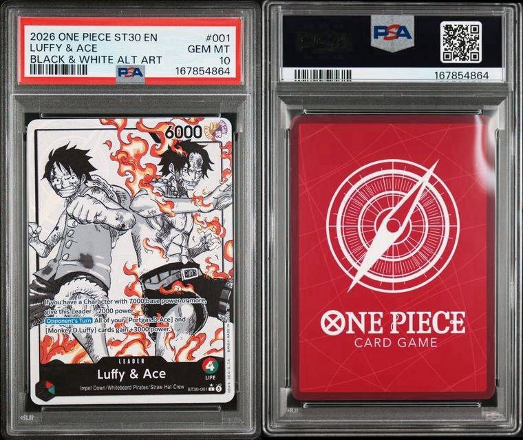 2026 ONE PIECE ST30-STARTER DECK EX LUFFY & ACE #001 LUFFY & ACE PSA 10