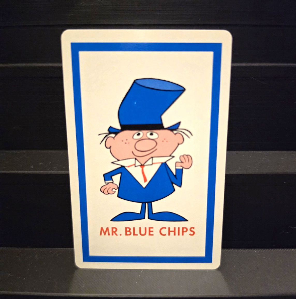 Vintage 1960s Swap Card - Mr. Blue Chips / Vintage Playing Card Single Vintage 1960s Swap Card - Mr. Blue Chips / Vintage Playing Card Single