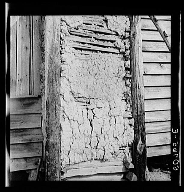Mud Chimney on Home,South Carolina,SC,Farm Security Administration,1938,FSA