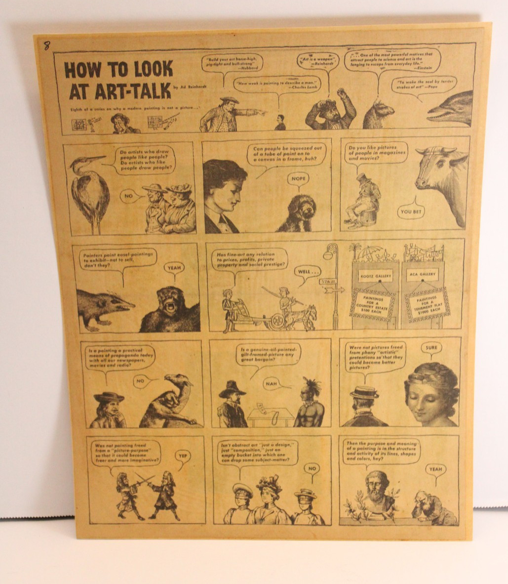 Original 1946 Ad Reinhardt How to Look at Art-Talk PM Newspaper Comic Clipping Original 1946 Ad Reinhardt How to Look at Art-Talk PM Newspaper Comic Clipping