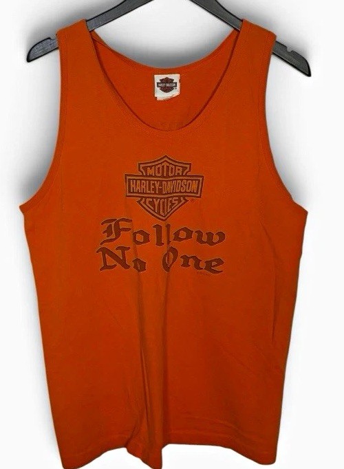 Harley Davidson Tank Top Men’s Large Orange Davis Harley Davidson NC Motorcycle Harley Davidson Tank Top Men’s Large Orange Davis Harley Davidson NC Motorcycle