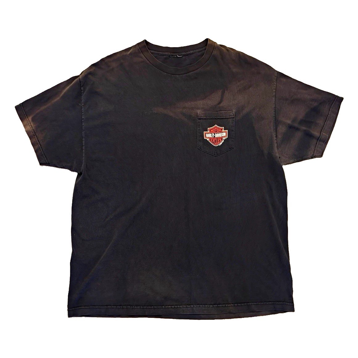 Vintage Y2K Harley Davidson St Paul Minnesota Pocket T Shirt Faded Black 2XL