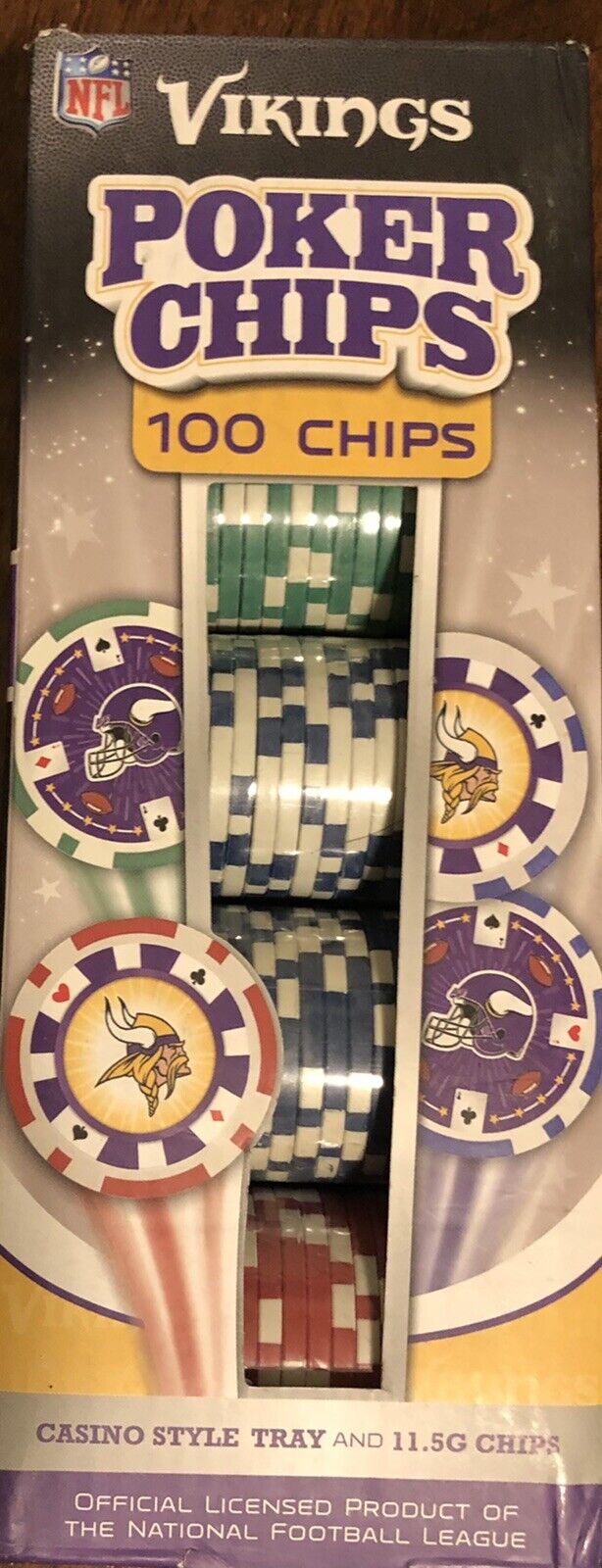 Minnesota Vikings Masterpiece NFL 100 Piece Poker Chips