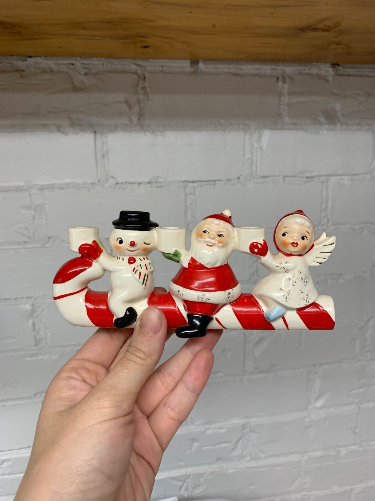 vintage rare Holt Howard Norcrest Napco Era Christmas candy cane sleigh figurine vintage rare Holt Howard Norcrest Napco Era Christmas candy cane sleigh figurine