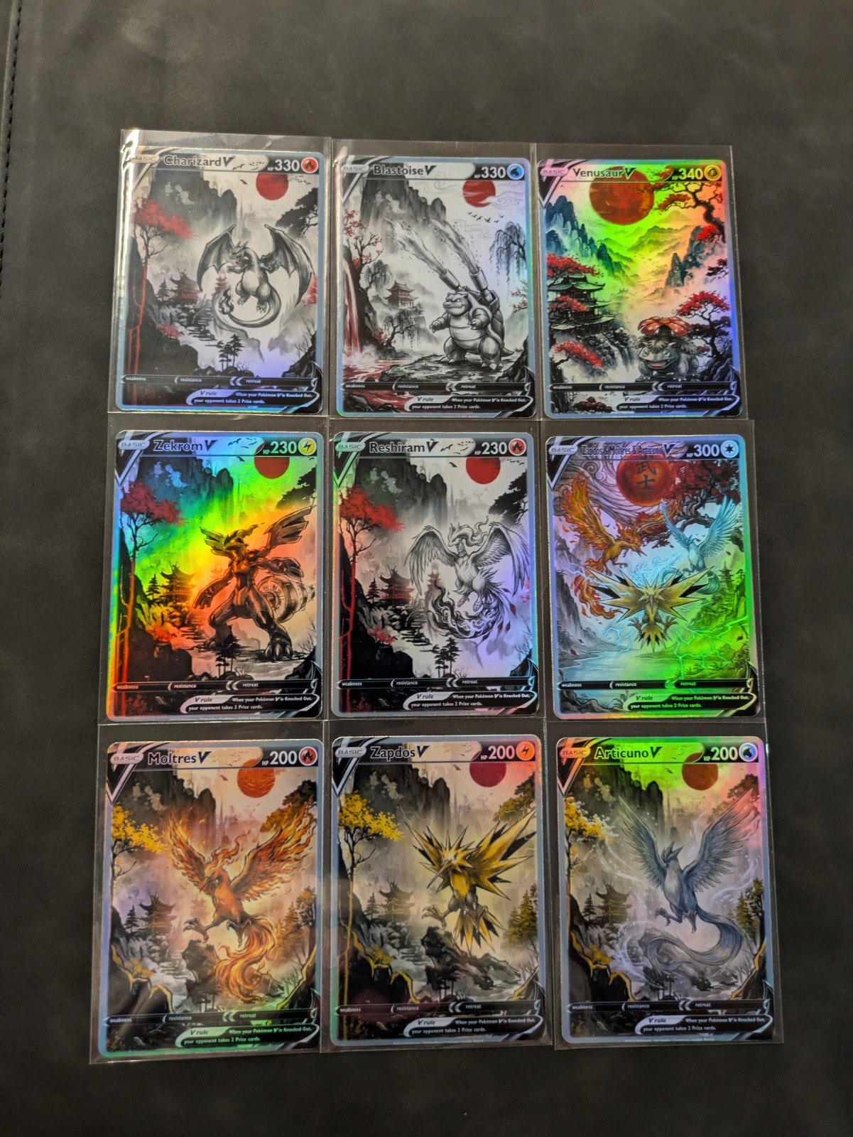 Red Sun Starters & Legendary Assorted Set Of Nine Holographic Display Cards Red Sun Starters & Legendary Assorted Set Of Nine Holographic Display Cards