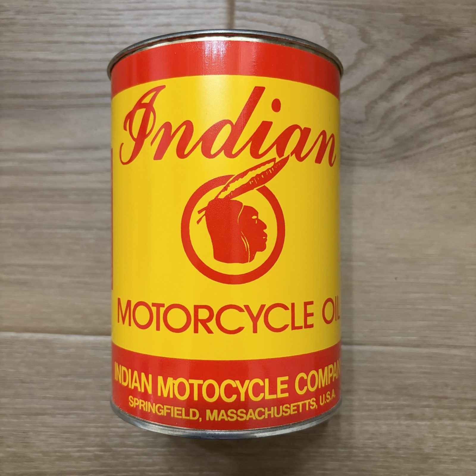 Vintage Indian Motorcycle Advertising Quart Oil Can Sealed Empty Vintage Indian Motorcycle Advertising Quart Oil Can Sealed Empty