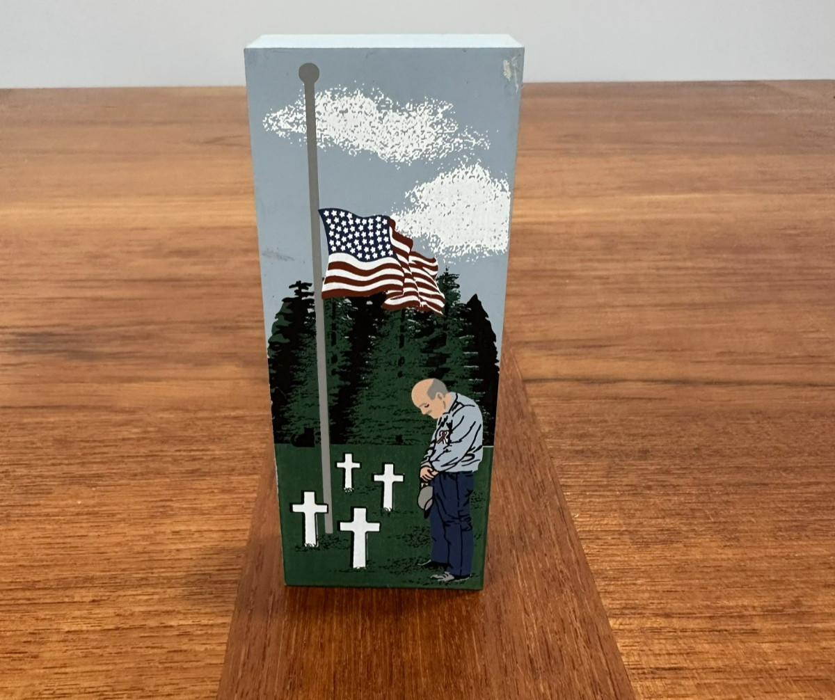 2001 Cat\'s Meow Village Shelf Sitter Accessory - GOD BLESS AMERICA #01-909 Rare
