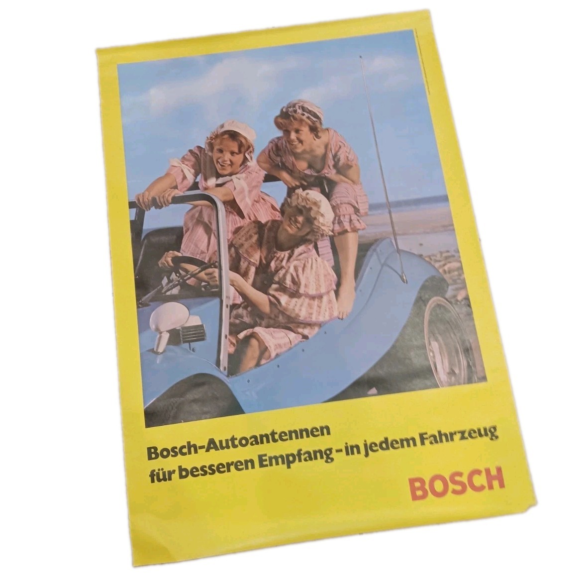 Vtg 1970s Bosch Auto Antenna German Dealer Advertising Poster Dune Buggy Cave Vtg 1970s Bosch Auto Antenna German Dealer Advertising Poster Dune Buggy Cave
