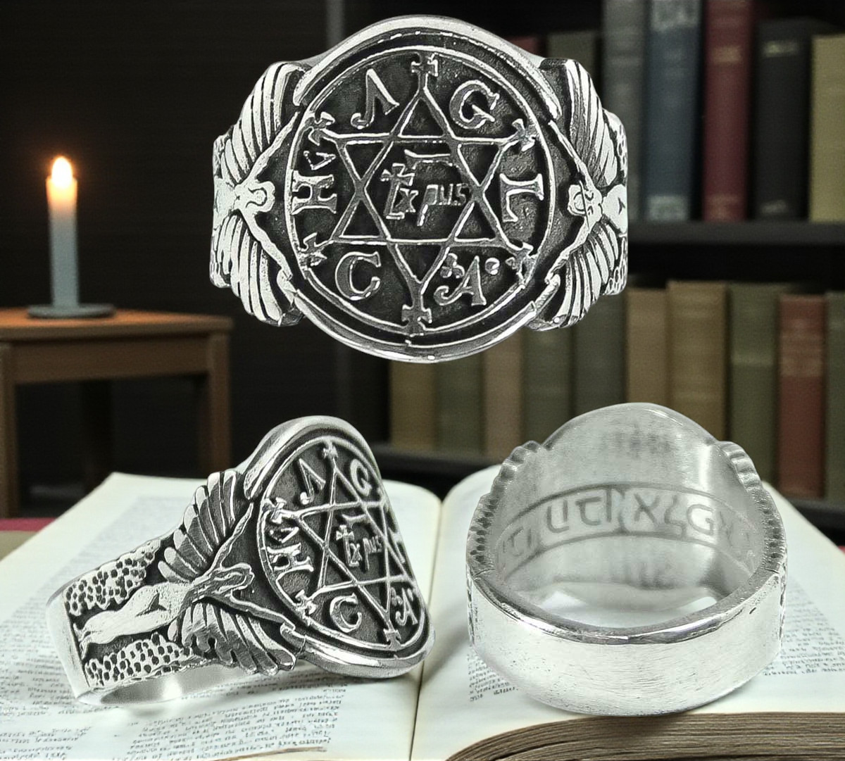 King Solomon Seal Ring Sterling Silver 925 Protection Wisdom Talisman 12 gr