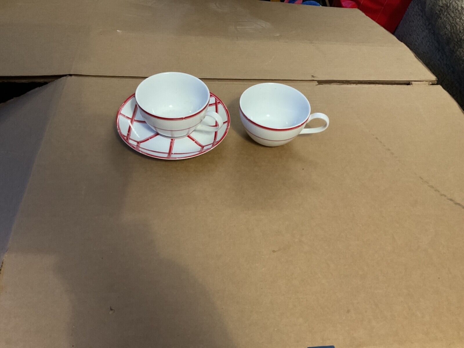 2 red pagoda Ralph Lauren coffee cups