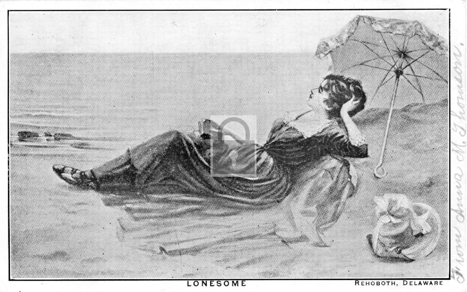 1907 Lonesome Woman Rehoboth Beach Delaware DE - Reprint 1907 Lonesome Woman Rehoboth Beach Delaware DE - Reprint