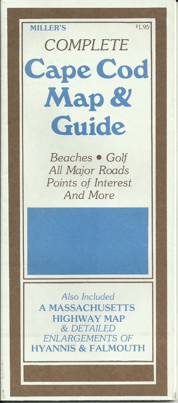 Vintage 1982 Miller's Complete Cape Cod Map & Guide Massachusetts Vintage 1982 Miller's Complete Cape Cod Map & Guide Massachusetts