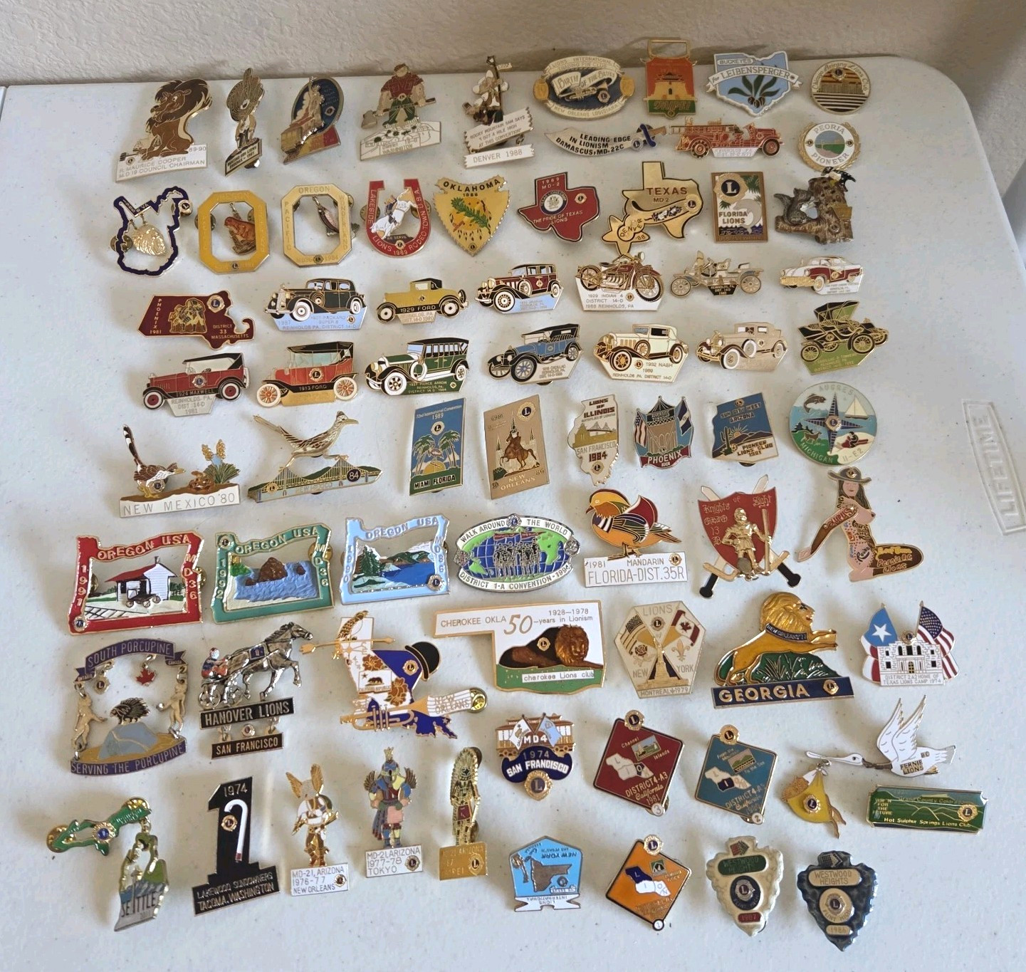 Lions Club International Pin Lot 1970s 1980s 1990s Vintage Enamel Trading Badge