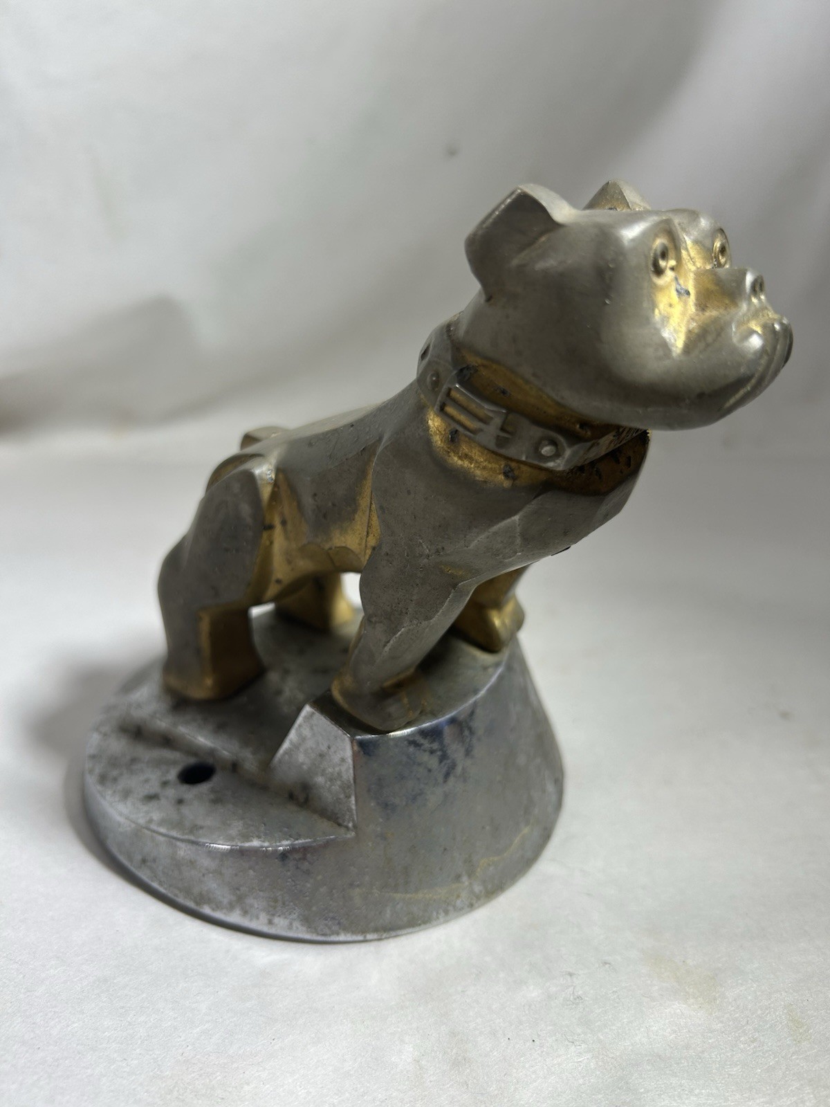 Vintage Mack Truck Hood Ornament Gold Bulldog Silver Base 87931 Semi Collectible Vintage Mack Truck Hood Ornament Gold Bulldog Silver Base 87931 Semi Collectible