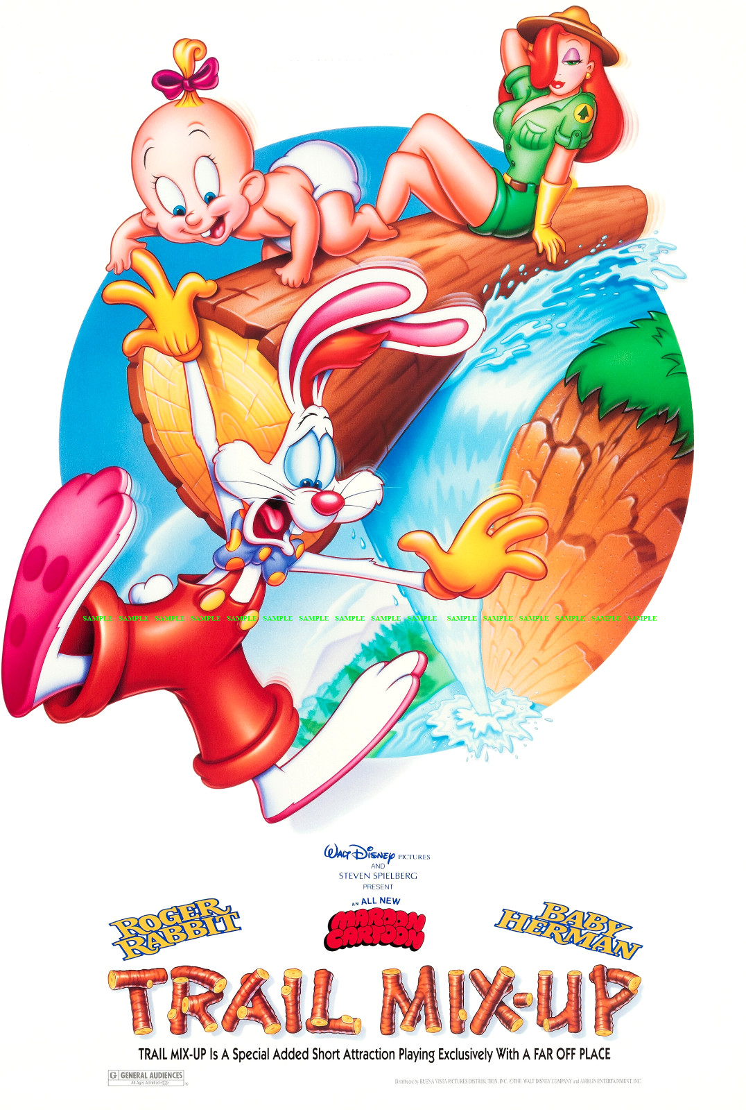 1993 Disney Roger Rabbit Trail Mix-Up Jessica Baby Herman Maroon 11 x 17 Poster 1993 Disney Roger Rabbit Trail Mix-Up Jessica Baby Herman Maroon 11 x 17 Poster