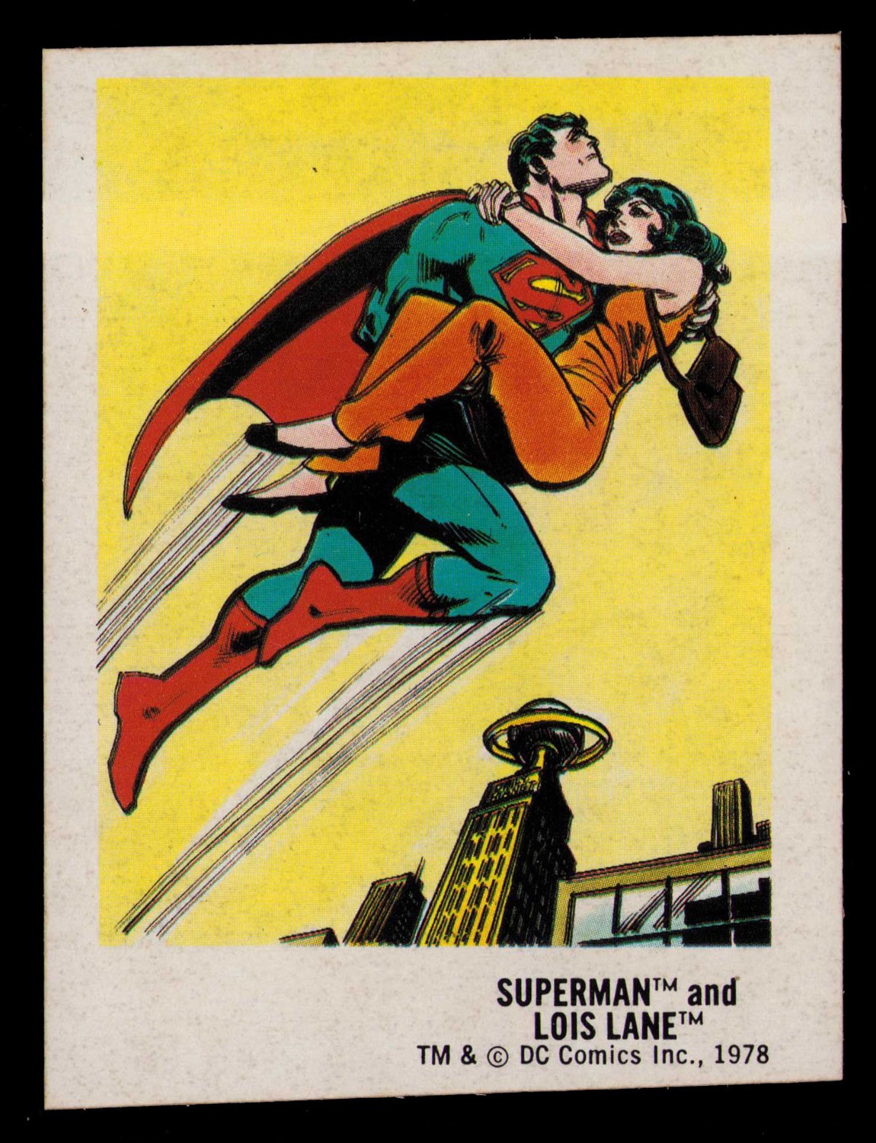 1978 Harris DC Superheroes Bread Sticker SUPERMAN and LOIS LANE Card 9 of 30 1978 Harris DC Superheroes Bread Sticker SUPERMAN and LOIS LANE Card 9 of 30