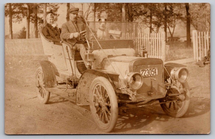 c1910 Family & Dog in Early Touring Car Automobile RPPC Real Photo Postcard c1910 Family & Dog in Early Touring Car Automobile RPPC Real Photo Postcard