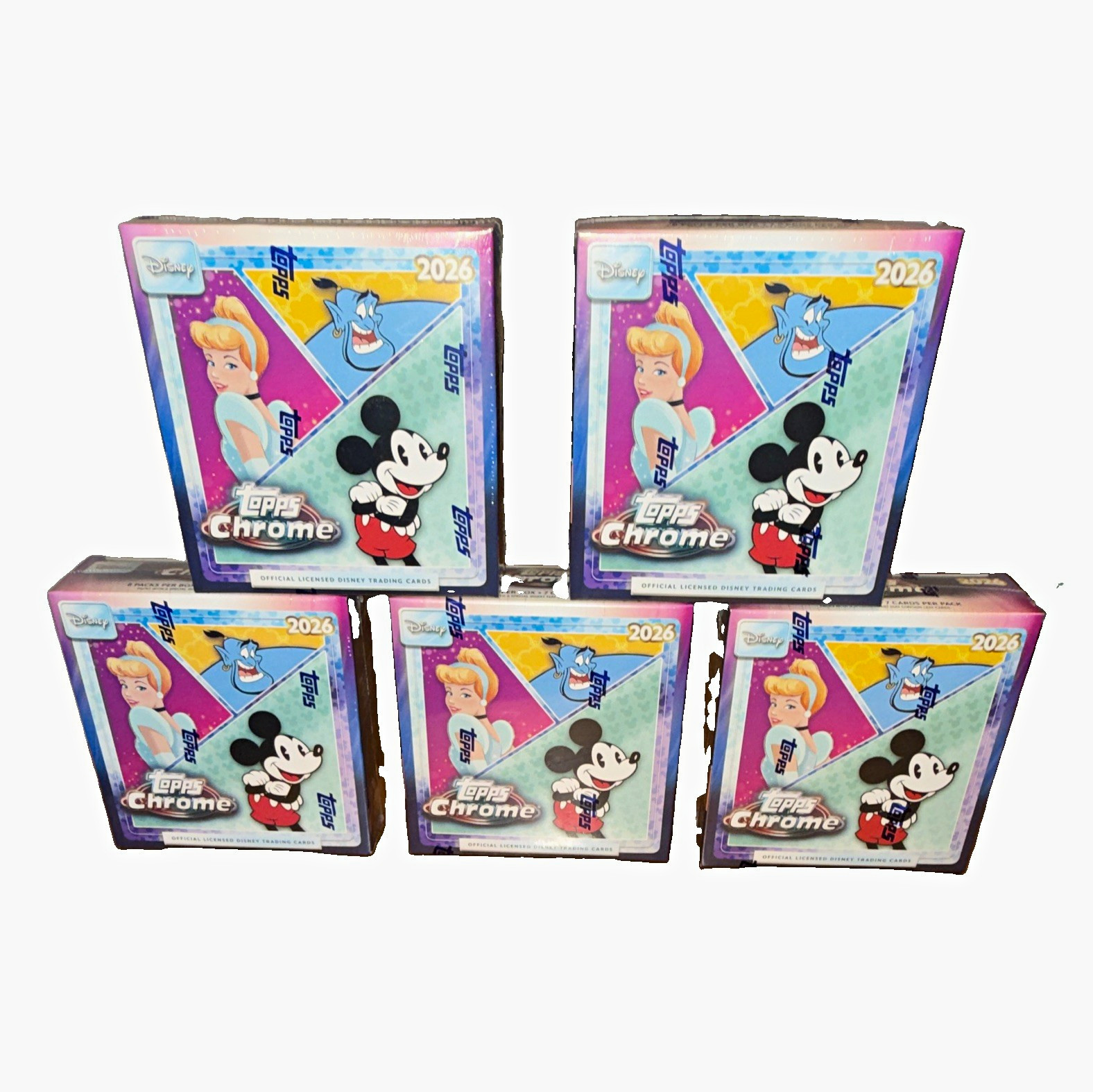 2026 Topps Chrome Disney mega box - Sealed Box Lot of 5 - 56 Cards Each 2026 Topps Chrome Disney mega box - Sealed Box Lot of 5 - 56 Cards Each