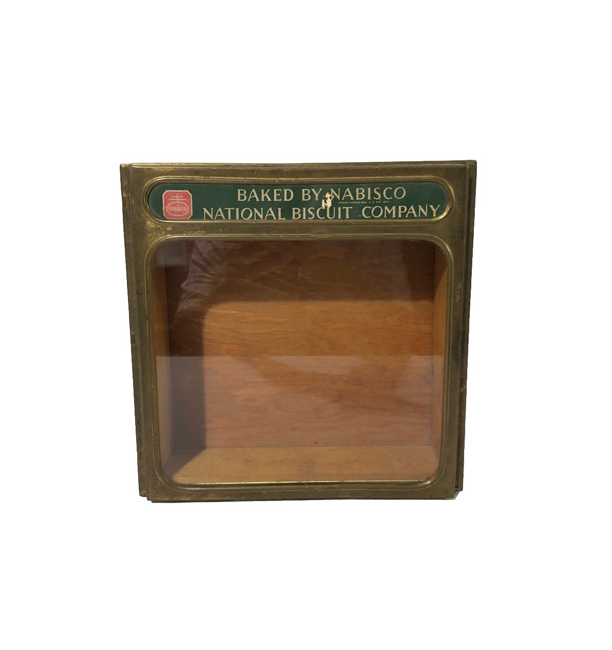 Vintage Nabisco National Biscuit Company Hinged Metal Glass Wood Display Case Vintage Nabisco National Biscuit Company Hinged Metal Glass Wood Display Case