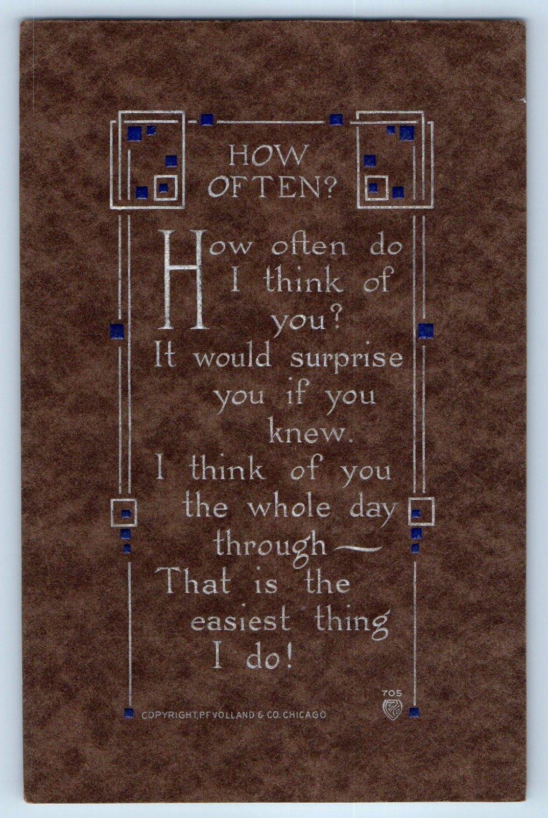 c1910's How Often Poem Arts Crafts Embossed Volland Posted Antique Postcard c1910's How Often Poem Arts Crafts Embossed Volland Posted Antique Postcard