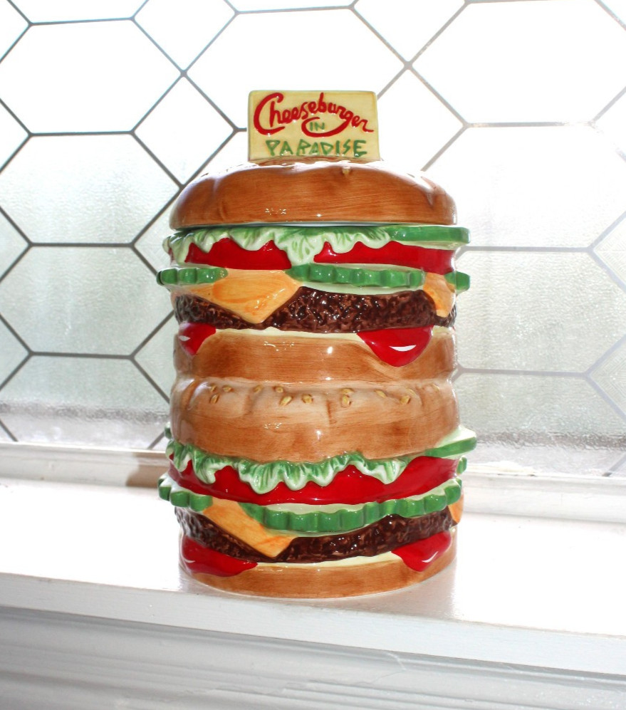 Cheeseburger in Paradise Cookie Jar Jimmy Buffet Lotus 1999 Cheeseburger in Paradise Cookie Jar Jimmy Buffet Lotus 1999