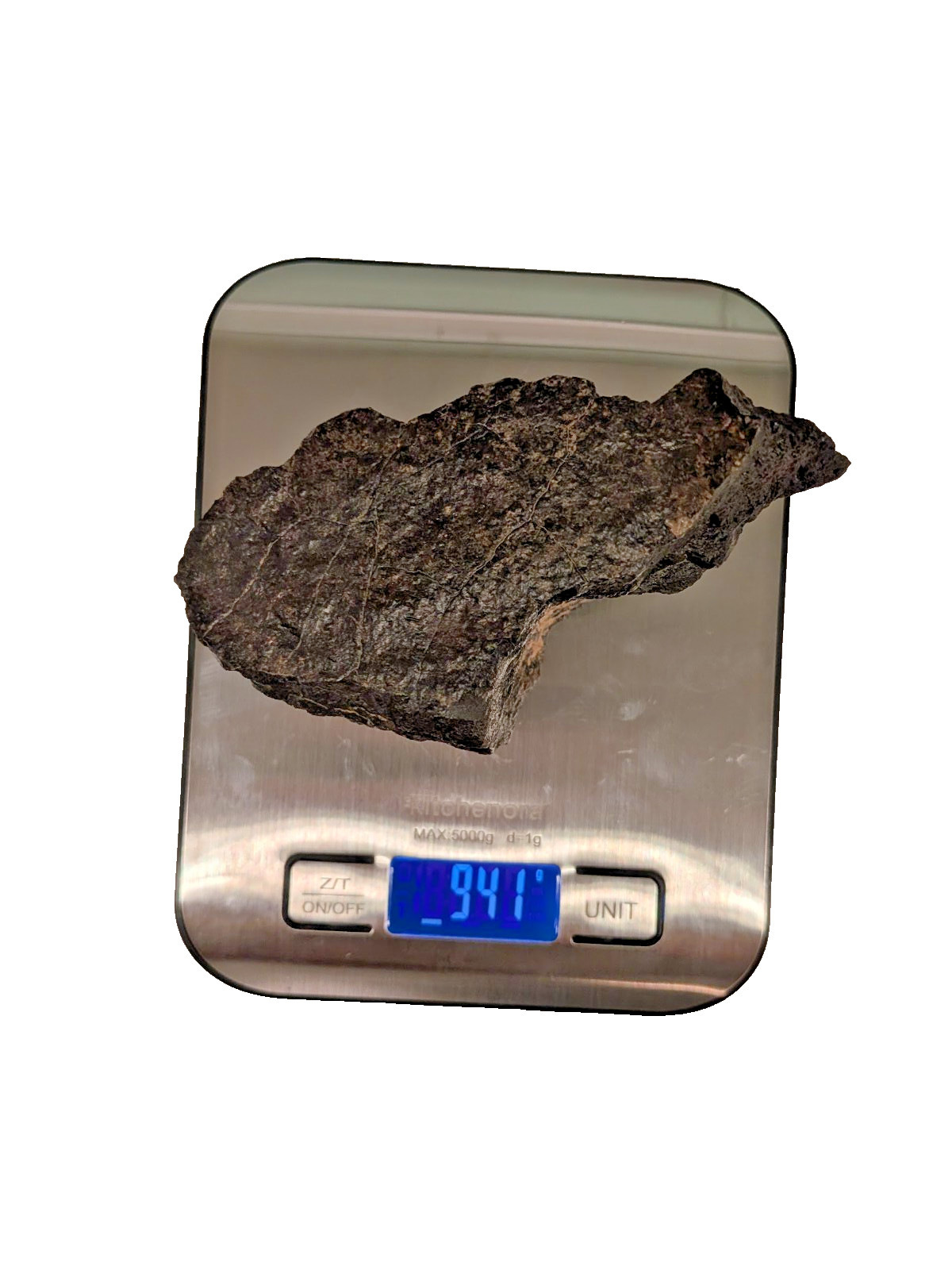 LARGE authentic meteorite - NWA chondrite w/ beautiful fusion crust, 941g / 2lbs LARGE authentic meteorite - NWA chondrite w/ beautiful fusion crust, 941g / 2lbs