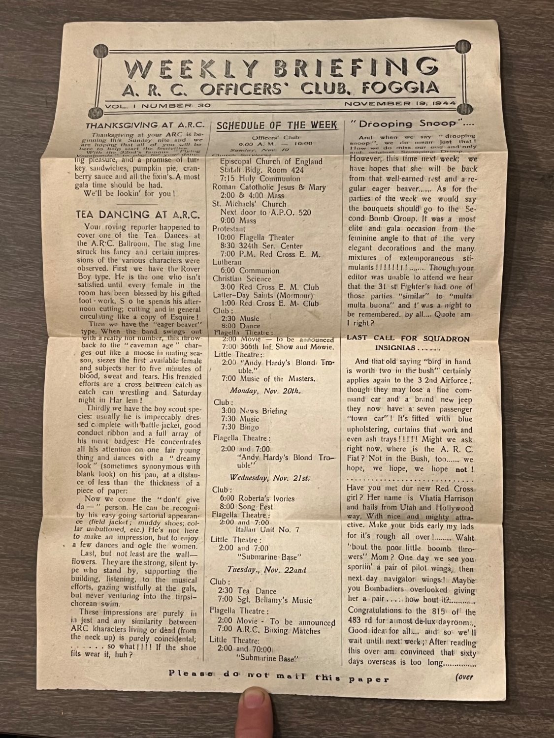 WWII American Red Cross Weekly Briefing Vol 1 No 30 Military Newsletter 1940s ET WWII American Red Cross Weekly Briefing Vol 1 No 30 Military Newsletter 1940s ET