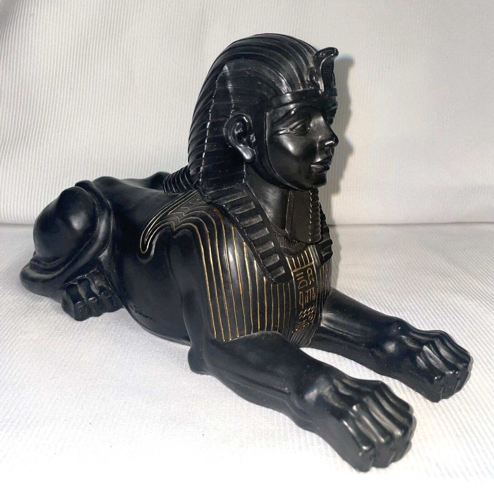 2000 Signed Egyptian Sphinx Solid Epoxy Resin Figurine 9\ 2000 Signed Egyptian Sphinx Solid Epoxy Resin Figurine 9\