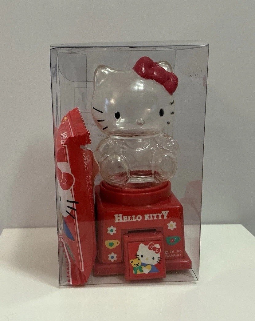 VINTAGE SANRIO HELLO KITTY MINI GUMBALL CANDY MACHINE JAPAN 1976 1995 NOS RARE VINTAGE SANRIO HELLO KITTY MINI GUMBALL CANDY MACHINE JAPAN 1976 1995 NOS RARE