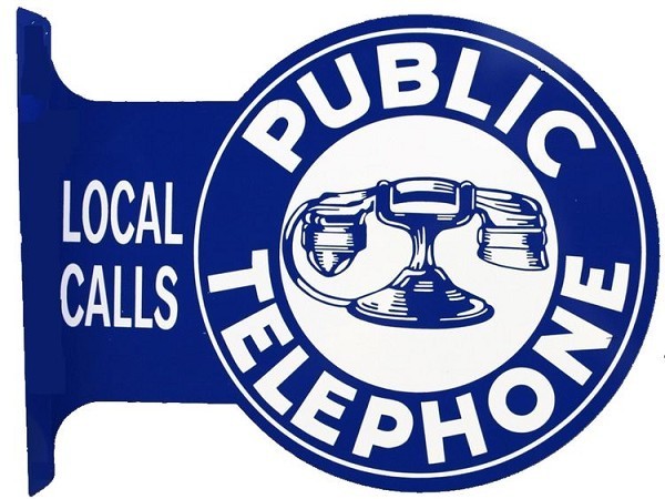 Vintage PUBLIC TELEPHONE Large Metal Tin Sign Garage Man Cave Vintage PUBLIC TELEPHONE Large Metal Tin Sign Garage Man Cave