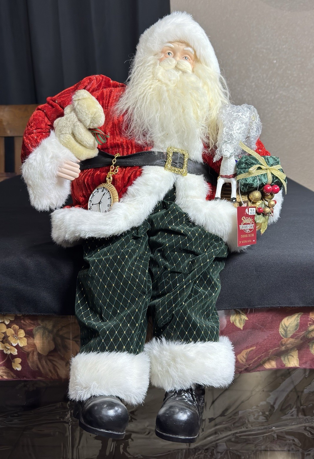 VTG Y2K Christmas Santa Claus Posable Arms Legs Shelf Sitter 28” With Toys BNWT VTG Y2K Christmas Santa Claus Posable Arms Legs Shelf Sitter 28” With Toys BNWT
