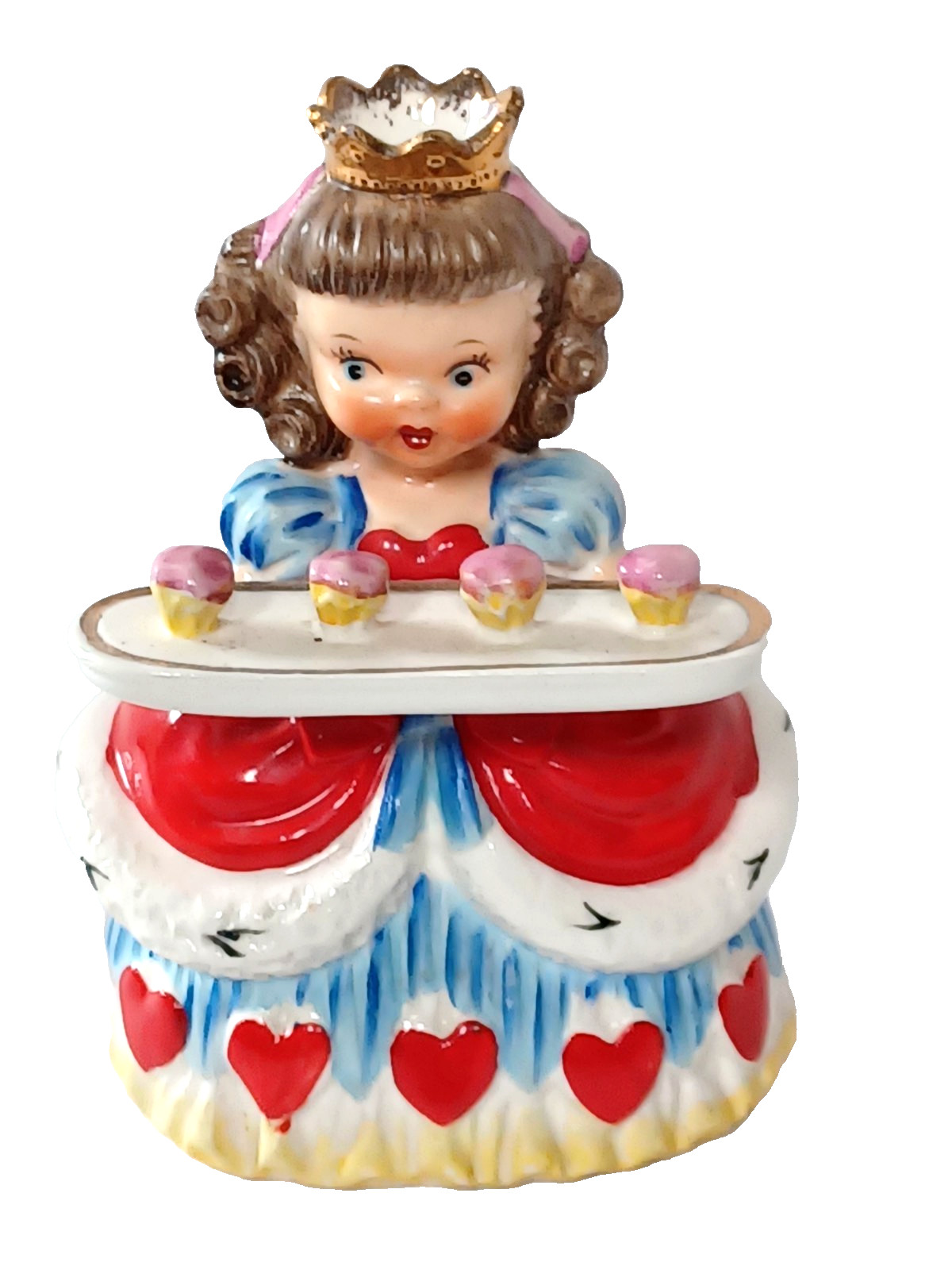 Queen of Hearts figurewith cupcakes Napco Japan 1956 Queen of Hearts figurewith cupcakes Napco Japan 1956
