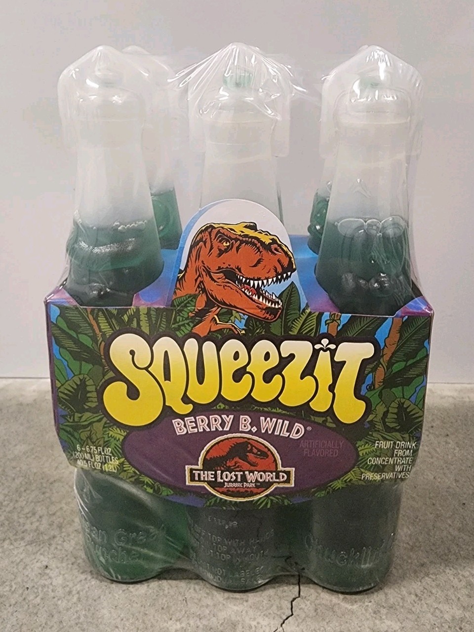 Squeezit Juice Drink Jurassic Park The Lost World Berry B Wild SEALED 1997 - 6pc Squeezit Juice Drink Jurassic Park The Lost World Berry B Wild SEALED 1997 - 6pc