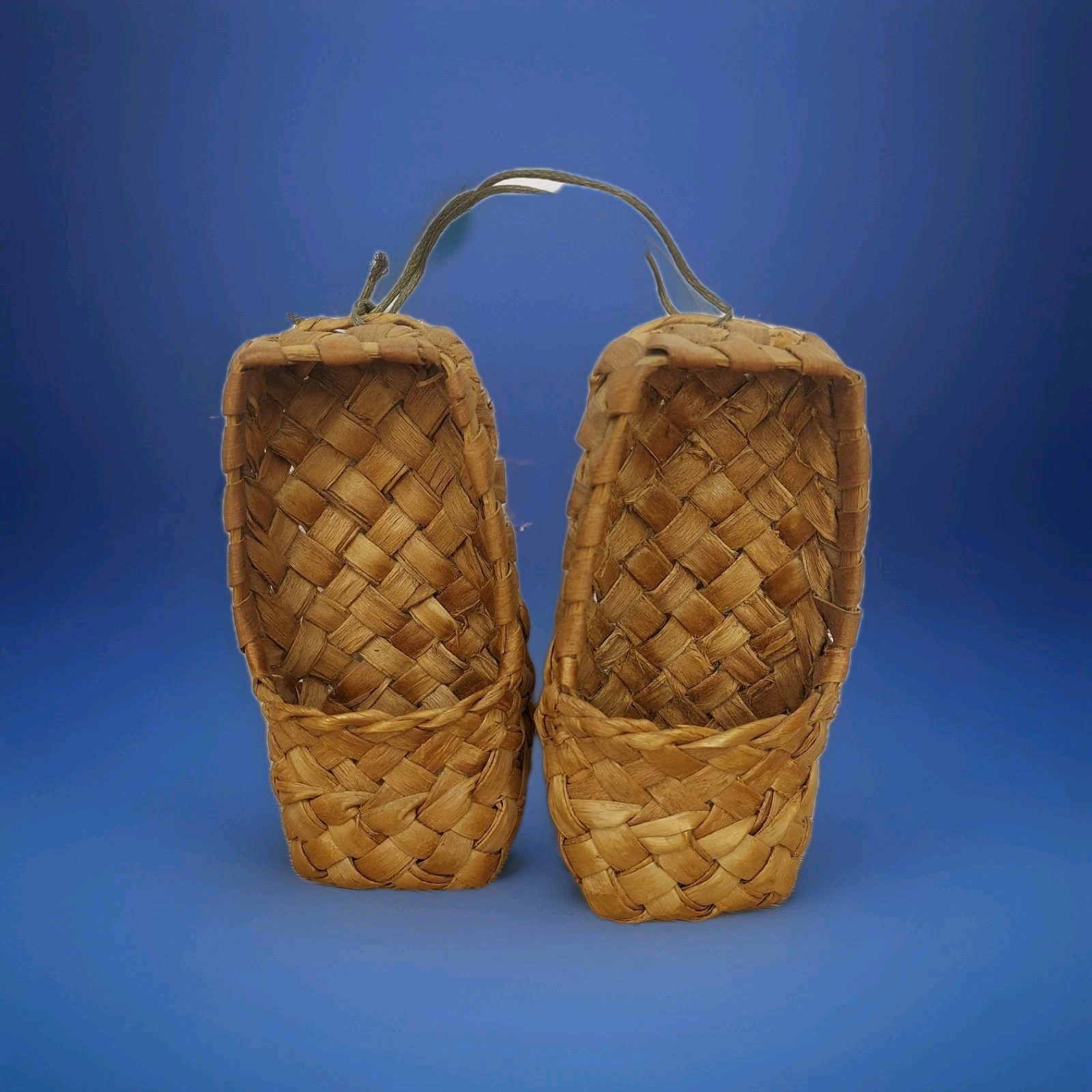 Antique Traditional Russian Folkart Woven Lapti Bast Shoes Childrens RARE Antique Traditional Russian Folkart Woven Lapti Bast Shoes Childrens RARE