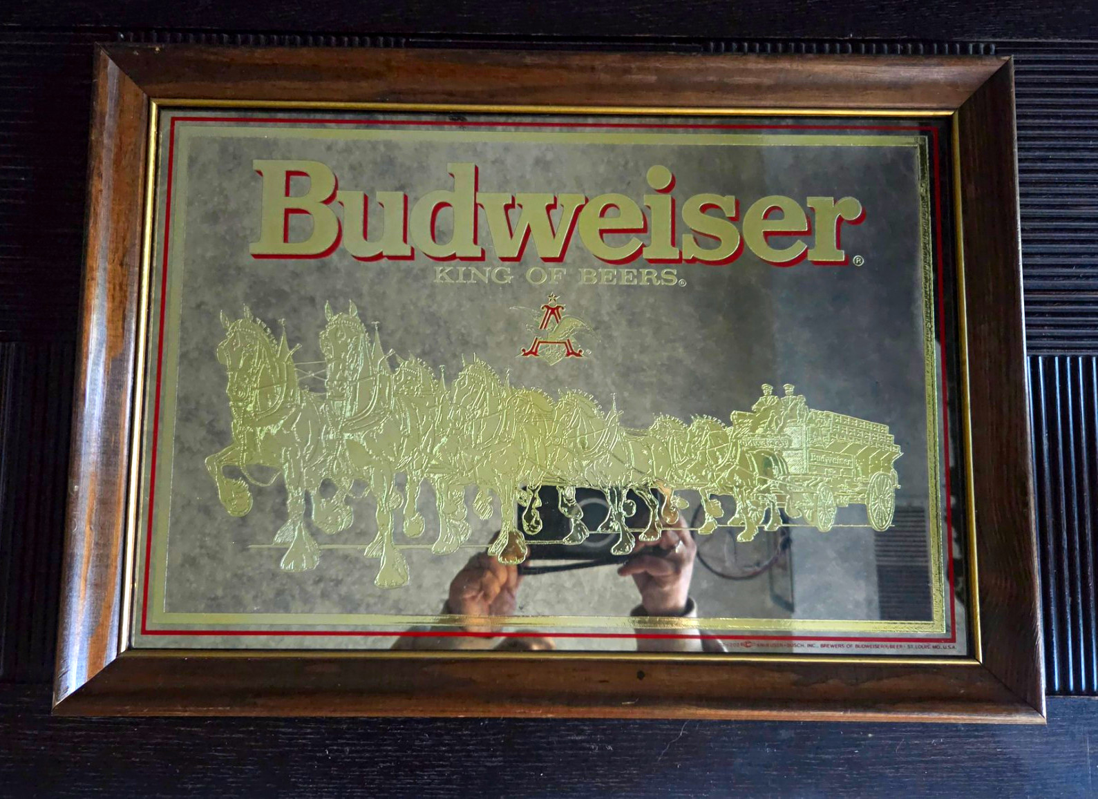Budweiser King of Beers Clydesdales Framed Bar Mirror Breweriana Budweiser King of Beers Clydesdales Framed Bar Mirror Breweriana