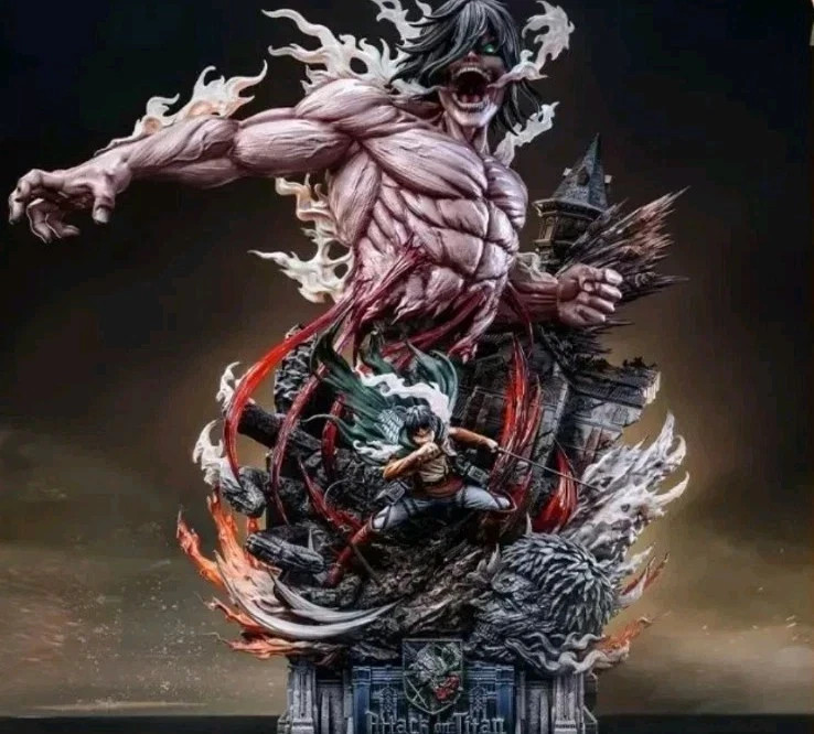 Hertz Studio EREN AND ATTACK TITAN  Attack On Titan Statue, In Stock, US Seller