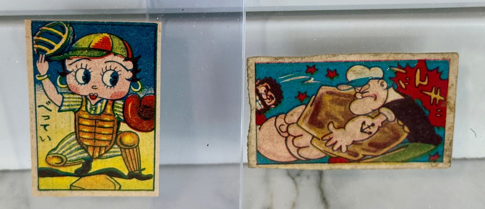 1948 Betty Boop JCM2 & 1960s Popeye Japanese Menko 2 Card Lot Vintage 1948 Betty Boop JCM2 & 1960s Popeye Japanese Menko 2 Card Lot Vintage