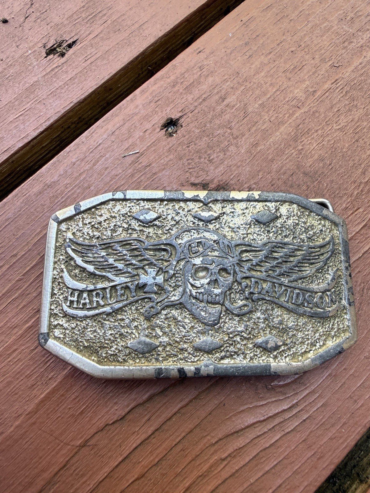 Vtg 1970\'s Harley Davidson Flying Winged Skull Belt Buckle # 602 USA Vtg 1970\'s Harley Davidson Flying Winged Skull Belt Buckle # 602 USA