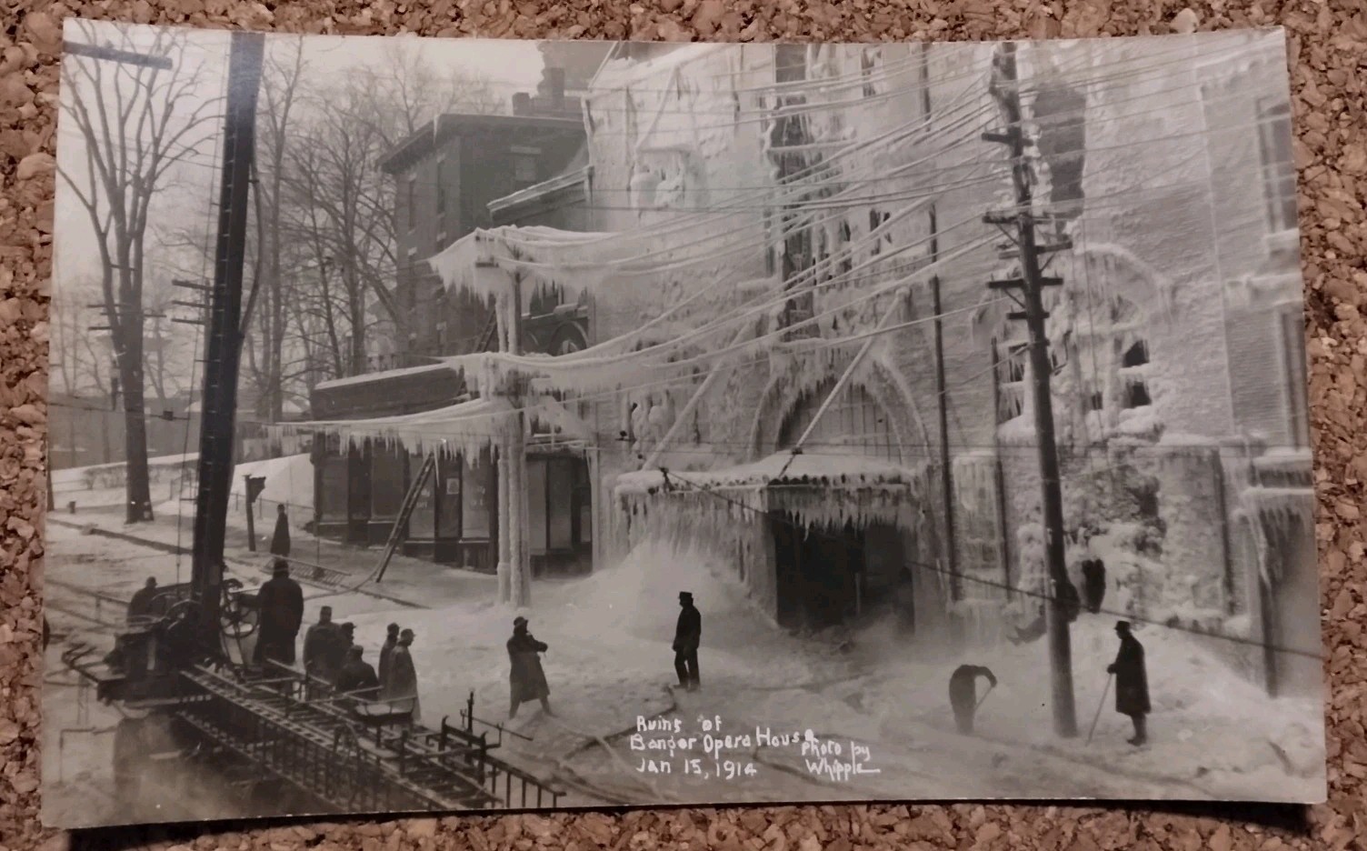 VINTAGE REAL PHOTO POSTCARD - THE OPERA HOUSE FIRE AT BANGOR, MAINE JAN 15, 1914 VINTAGE REAL PHOTO POSTCARD - THE OPERA HOUSE FIRE AT BANGOR, MAINE JAN 15, 1914