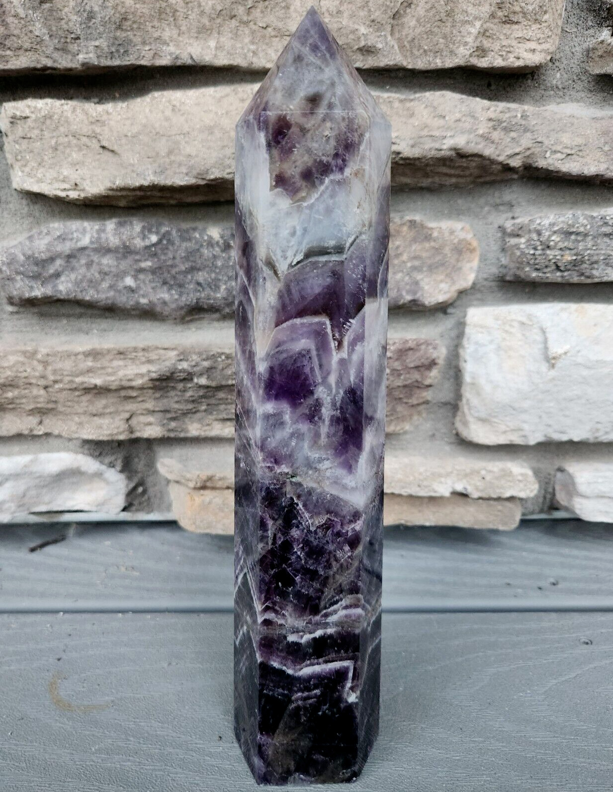 Chevron Amethyst Tower Dream Large Big Tall Crystal Chakra Gemstone Point Reiki Chevron Amethyst Tower Dream Large Big Tall Crystal Chakra Gemstone Point Reiki