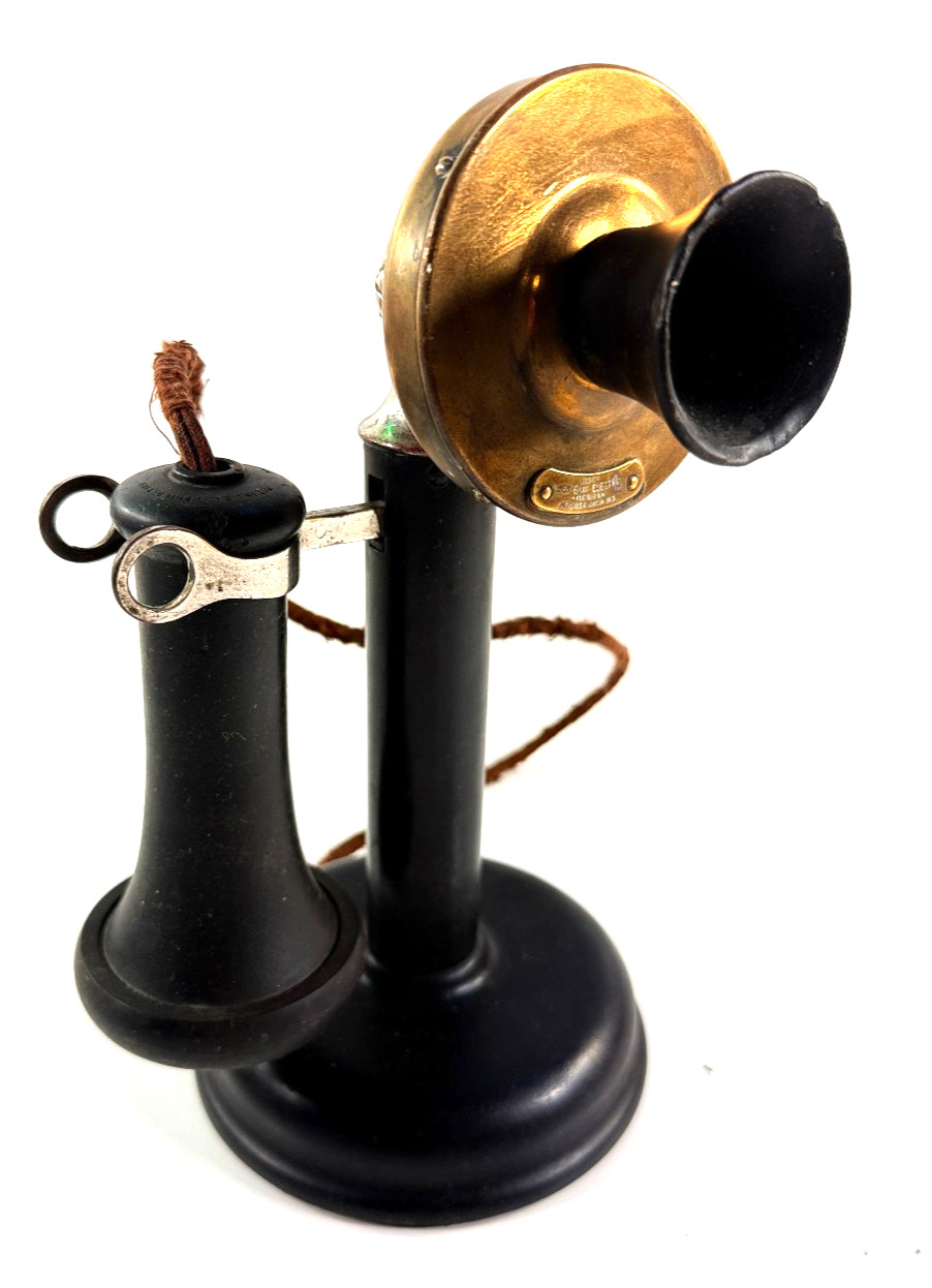Antique 1913 Western Electric Brass Candlestick Phone Telephone 353 BW Antique 1913 Western Electric Brass Candlestick Phone Telephone 353 BW