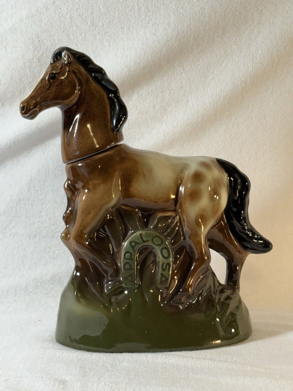 Mint Cond Vintage Ezra Brooks Regal China Corp. Appaloosa Horse Decanter 1974.