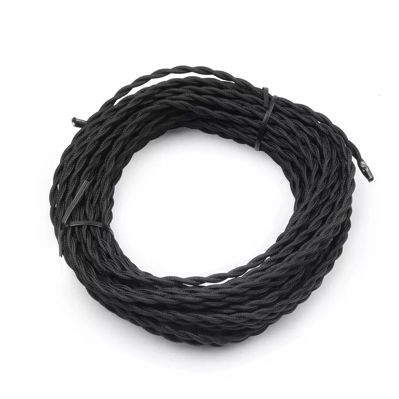 50ft Black Twisted Cloth Covered Wire Vintage Antique Lamp Cord Electrical 300 V 50ft Black Twisted Cloth Covered Wire Vintage Antique Lamp Cord Electrical 300 V