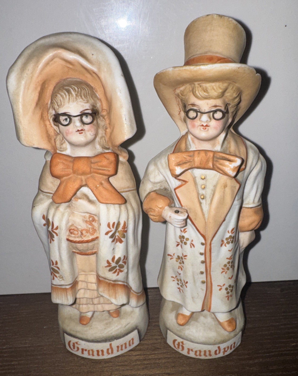 Vintage German Porcelain Figurine Set Of 2 Grandma Grandpa Glasses Collection Vintage German Porcelain Figurine Set Of 2 Grandma Grandpa Glasses Collection