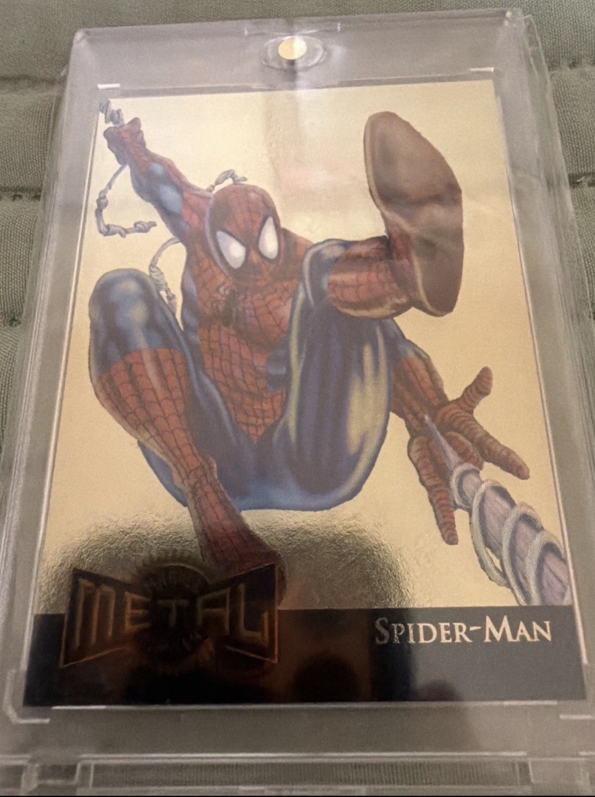 1995 Marvel Metal Spider-Man Gold Blaster #12 Rare Vintage Gold Parallel Card🔥 1995 Marvel Metal Spider-Man Gold Blaster #12 Rare Vintage Gold Parallel Card🔥