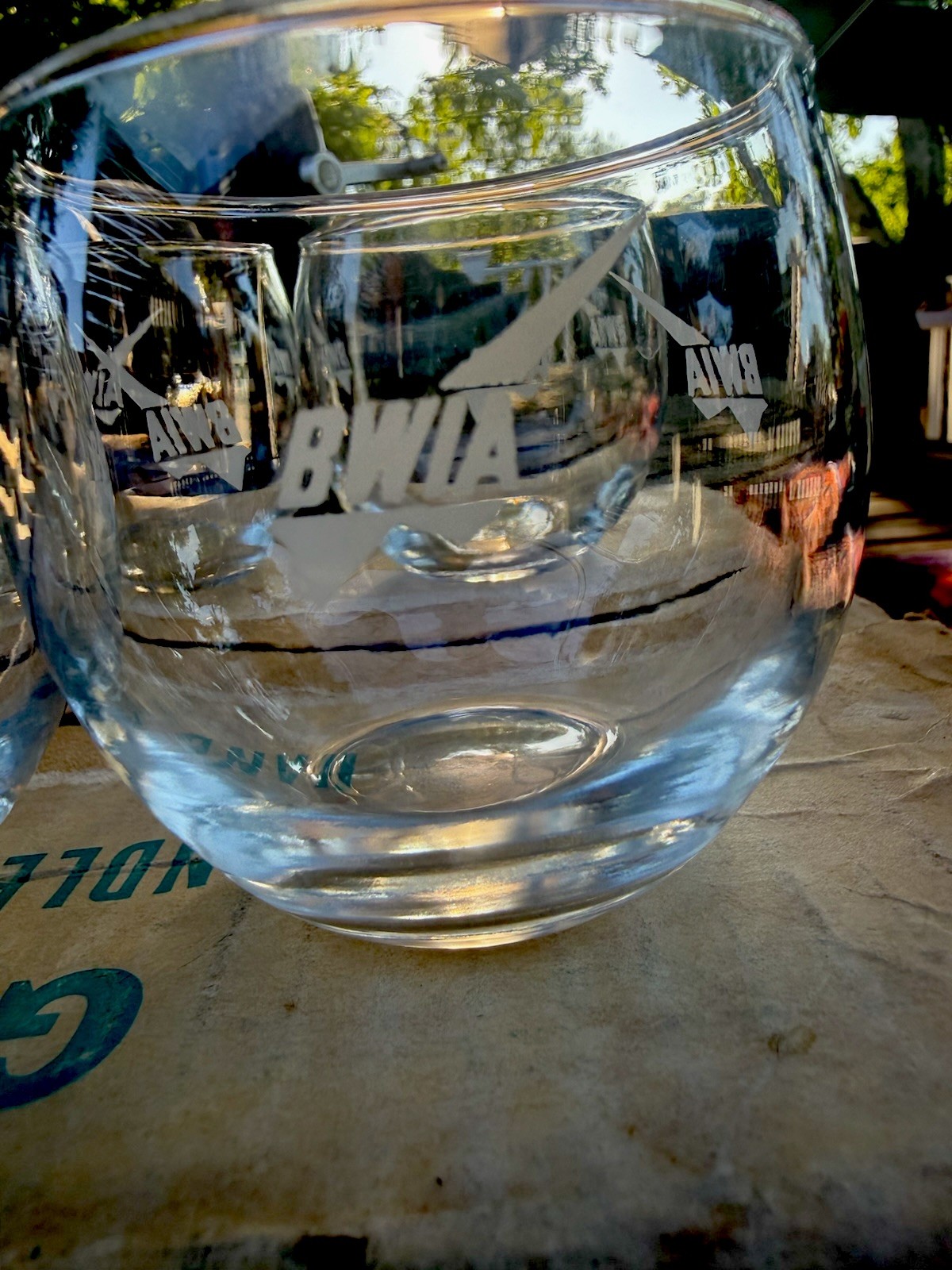 Vintage BWIA British West Indian Airways 6 Glass Set Original Box Airline *RARE*